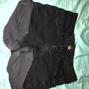Black high-waisted shorts
